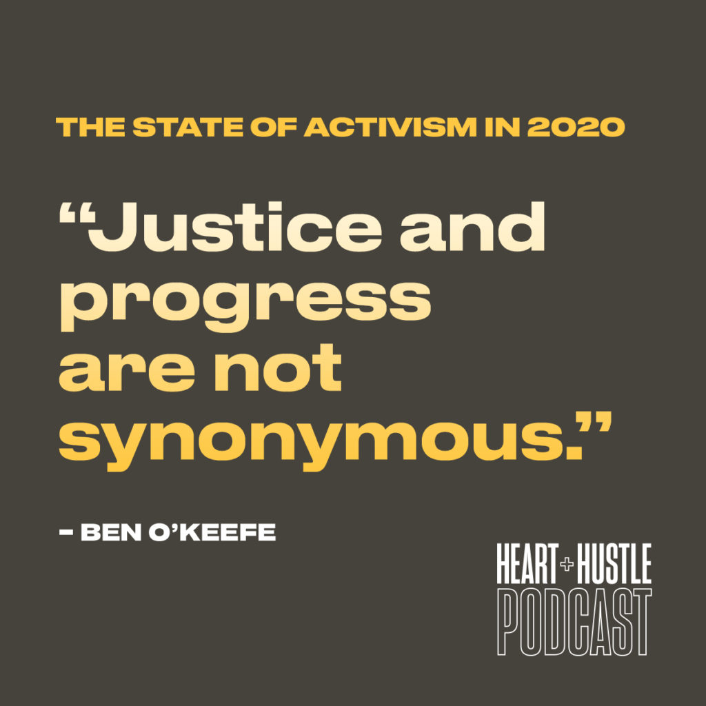 Justice and progress are not synonymous. Quote by Ben O'Keefe